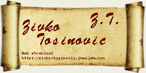 Živko Tošinović vizit kartica